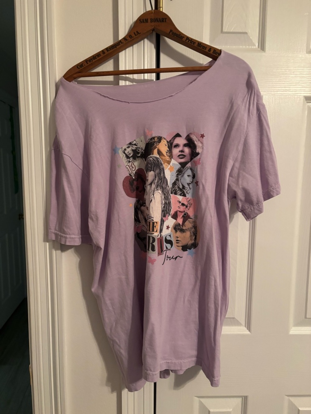 Lavender Taylor Swift The Eras Tour Off the Shoulder Cut Out T-Shirt